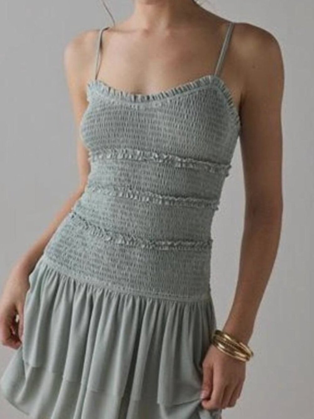 Urban Outfitters Kimchi Blue Heidi Smocked Mini Dress, size M